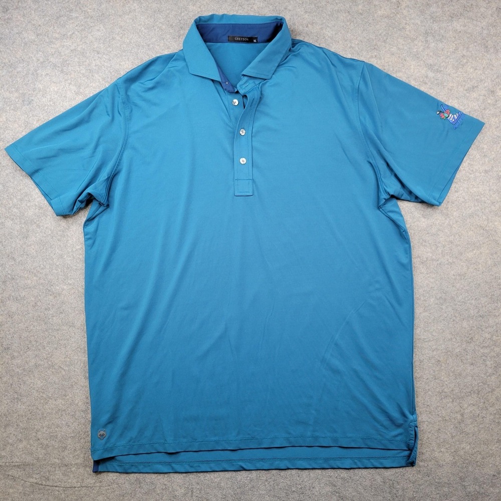 Greyson Polo‎ Shirt Mens XL Blue Solid Golf Performance Stretch Vail Top